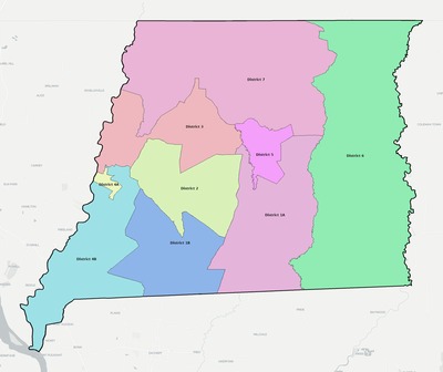 East Feliciana County LA townships and subdivisions map