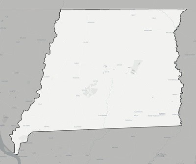 East Feliciana County LA county basemap context