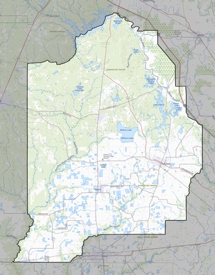 Evangeline County LA USGS topo map