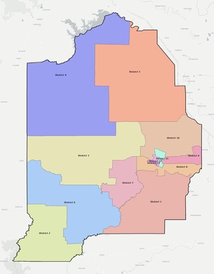 Evangeline County LA townships and subdivisions map