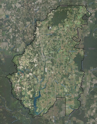 Franklin County LA USGS imagery and topo map