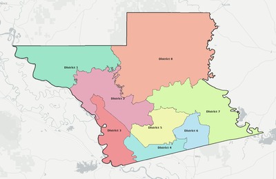 Grant County LA townships and subdivisions map