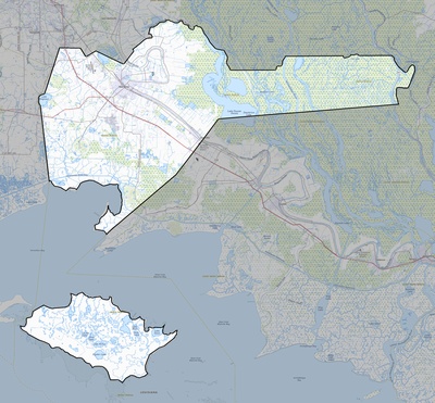 Iberia County LA USGS topo map