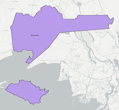 Iberia County LA school district boundaries map