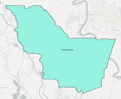 Iberville County LA school district boundaries map