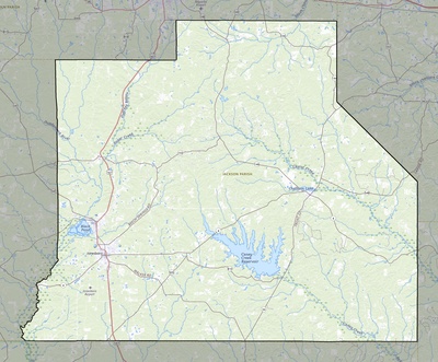 Jackson County LA USGS topo map