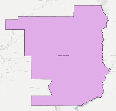 Jefferson Davis County LA school district boundaries map