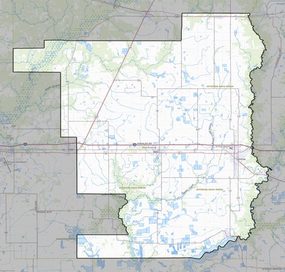 Jefferson Davis County LA USGS topo map