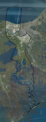 Jefferson County LA USGS imagery and topo map