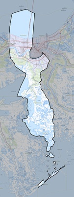 Jefferson County LA USGS topo map
