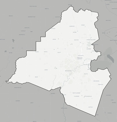 Lafayette County LA county basemap context