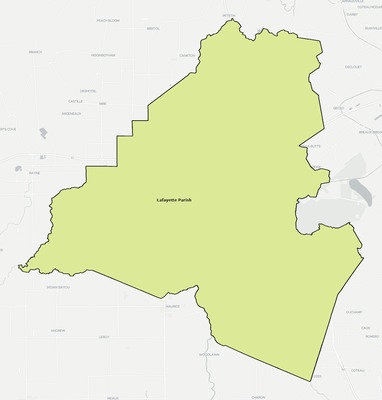 Lafayette County LA school district boundaries map