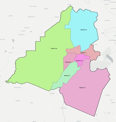 Lafayette County LA townships and subdivisions map