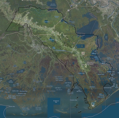 Lafourche County LA USGS imagery and topo map