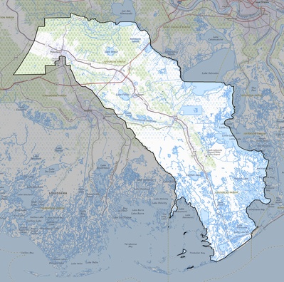 Lafourche County LA USGS topo map