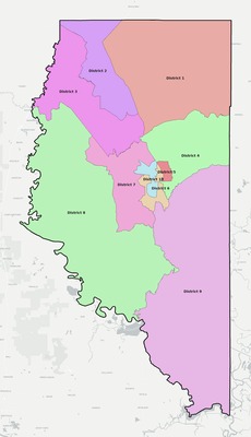 LaSalle County LA townships and subdivisions map