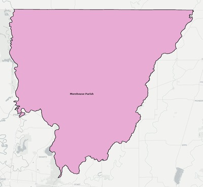 Morehouse County LA school district boundaries map