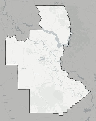 Natchitoches County LA county basemap context