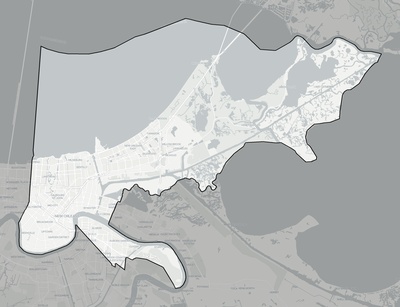 Orleans County LA county basemap context