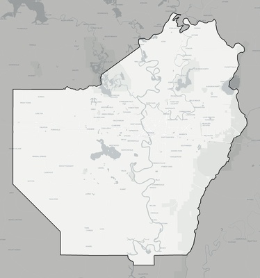 Ouachita County LA county basemap context