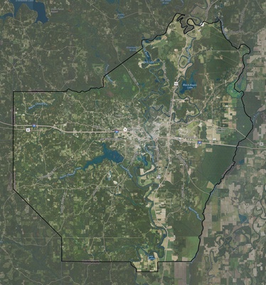 Ouachita County LA USGS imagery and topo map