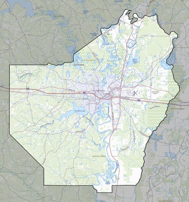 Ouachita County LA USGS topo map