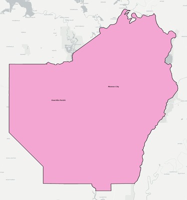 Ouachita County LA school district boundaries map