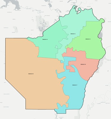Ouachita County LA townships and subdivisions map