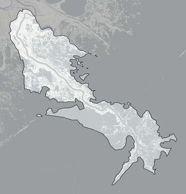 Plaquemines County LA county basemap context