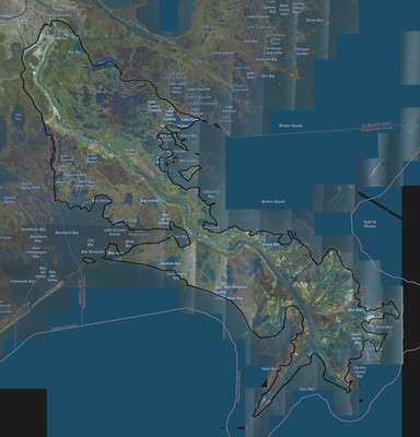 Plaquemines County LA USGS imagery and topo map