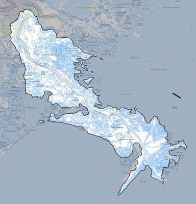 Plaquemines County LA USGS topo map