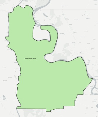 Pointe Coupee County LA school district boundaries map