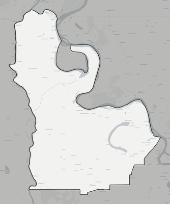 Pointe Coupee County LA county basemap context