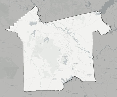 Rapides County LA county basemap context