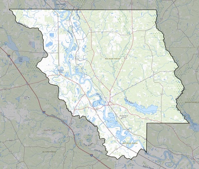 Red River County LA USGS topo map