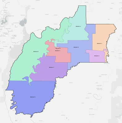 Richland County LA townships and subdivisions map