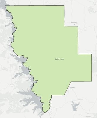 Sabine County LA school district boundaries map
