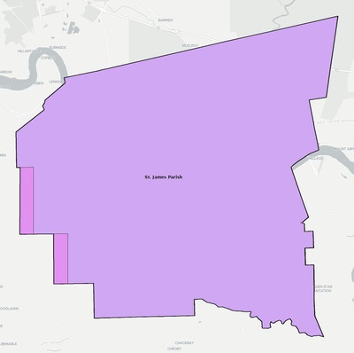St. James County LA school district boundaries map