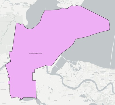 St. John the Baptist County LA school district boundaries map