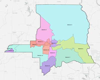 St. Landry County LA townships and subdivisions map