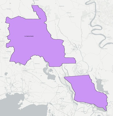 St. Martin County LA school district boundaries map