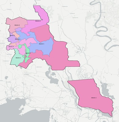 St. Martin County LA townships and subdivisions map
