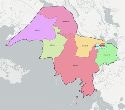 St. Mary County LA townships and subdivisions map