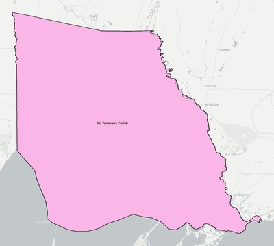 St. Tammany County LA school district boundaries map