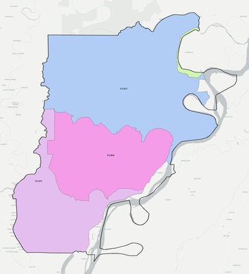 Tensas County LA ZIP code boundaries map