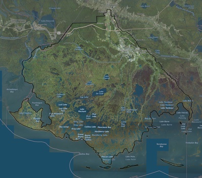 Terrebonne County LA USGS imagery and topo map