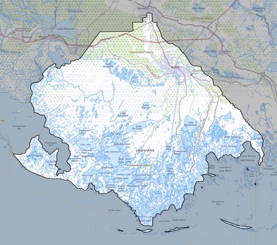Terrebonne County LA USGS topo map