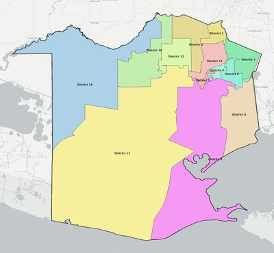 Vermilion County LA townships and subdivisions map