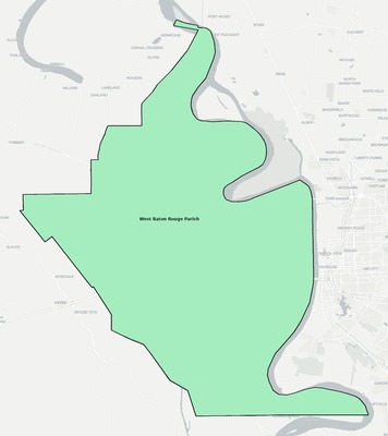 West Baton Rouge County LA school district boundaries map