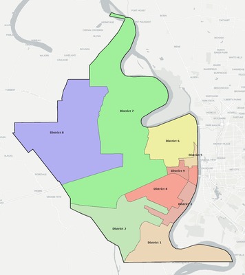 West Baton Rouge County LA townships and subdivisions map